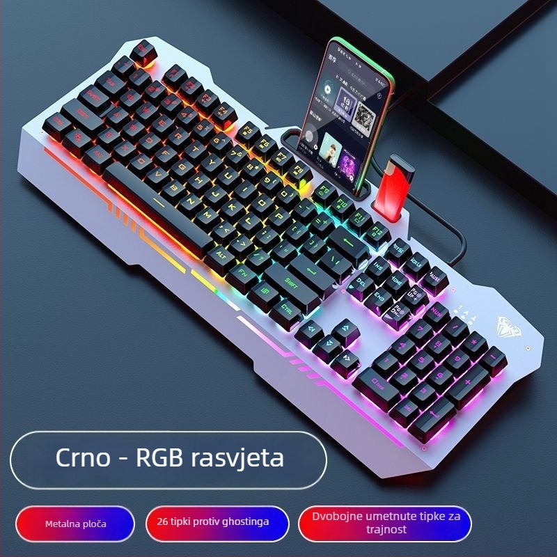Gaming tipkovnica F3010 – žično, 104 tipke, Crater Architecture, metalno kućište