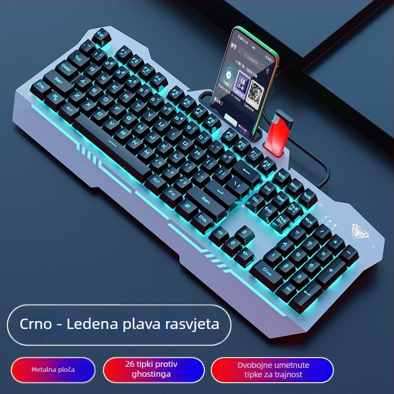 Gaming tipkovnica F3010 – žično, 104 tipke, Crater Architecture, metalno kućište