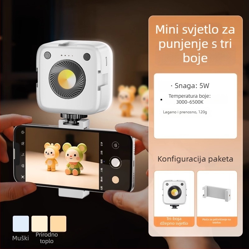 LED rasvjeta za dopunu za telefon - prijenosna ručna RGB rasvjeta za prijenos uživo, 10–50W, 220V, višestruko podešavanje jačine svjetla