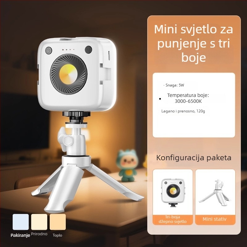 LED rasvjeta za dopunu za telefon - prijenosna ručna RGB rasvjeta za prijenos uživo, 10–50W, 220V, višestruko podešavanje jačine svjetla