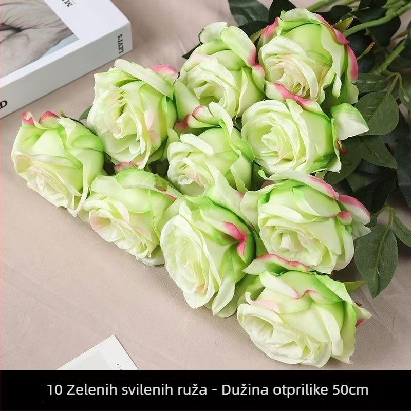Umjetni buket ruže od svile - stilizirana, reljefna izrada - za vjenčanja, kućni dekor, fotografijske rekvizite, na otvorenom
