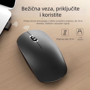 Bežična miš T10 s Bluetooth/2,4 GHz, 1000dpi, 3 tipke, USB prijemnik, ergonomski dizajn