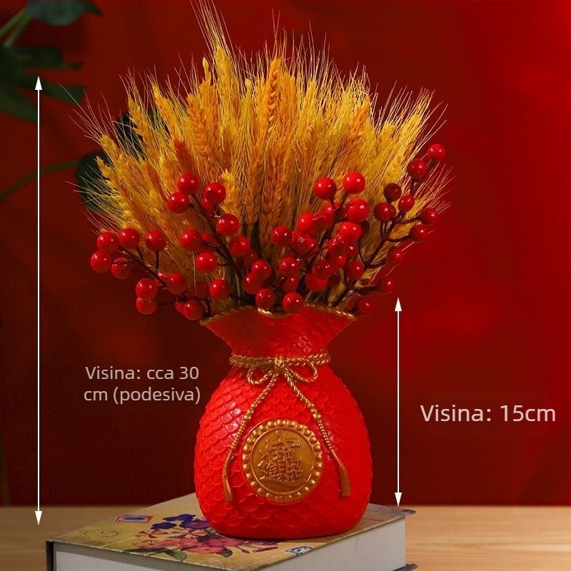 Sušeni buket od grančica pšenice, obojene trave, kartonsko pakiranje