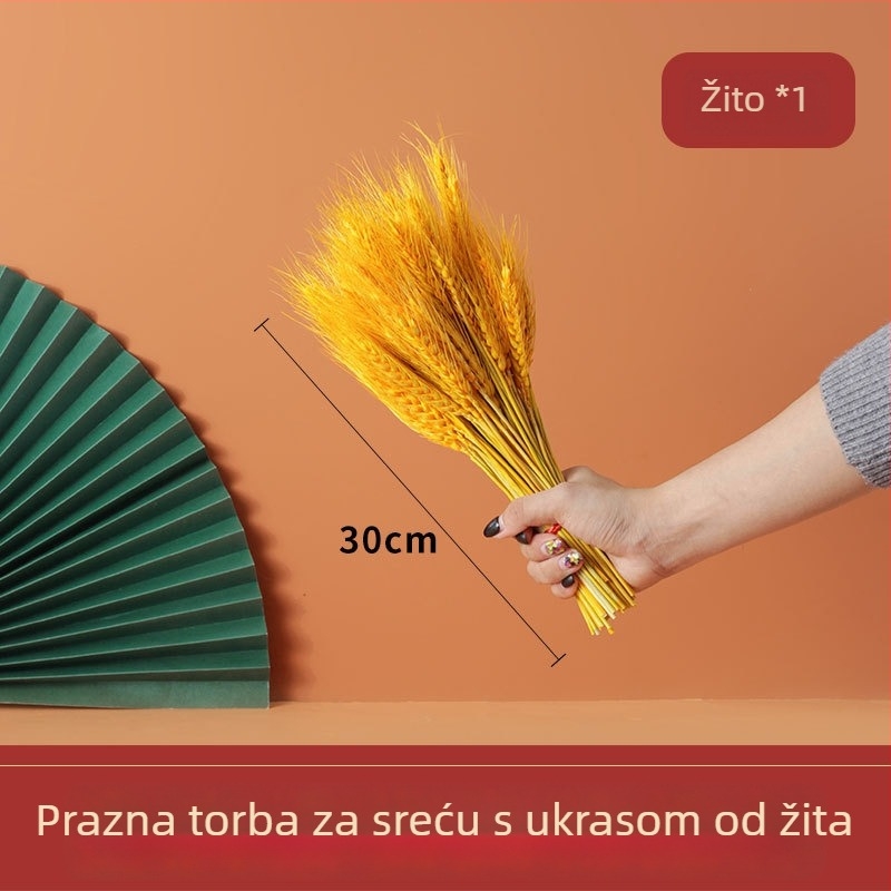 Sušeni buket od grančica pšenice, obojene trave, kartonsko pakiranje