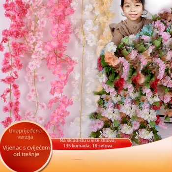 Umjetna vinova loza od svilenih cvjetova za svadbenu dekoraciju, vanjsku uporabu i rekvizite za fotografiju — Hydrangea sorta