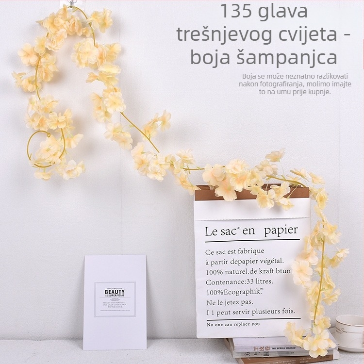 Umjetna vinova loza od svilenih cvjetova za svadbenu dekoraciju, vanjsku uporabu i rekvizite za fotografiju — Hydrangea sorta