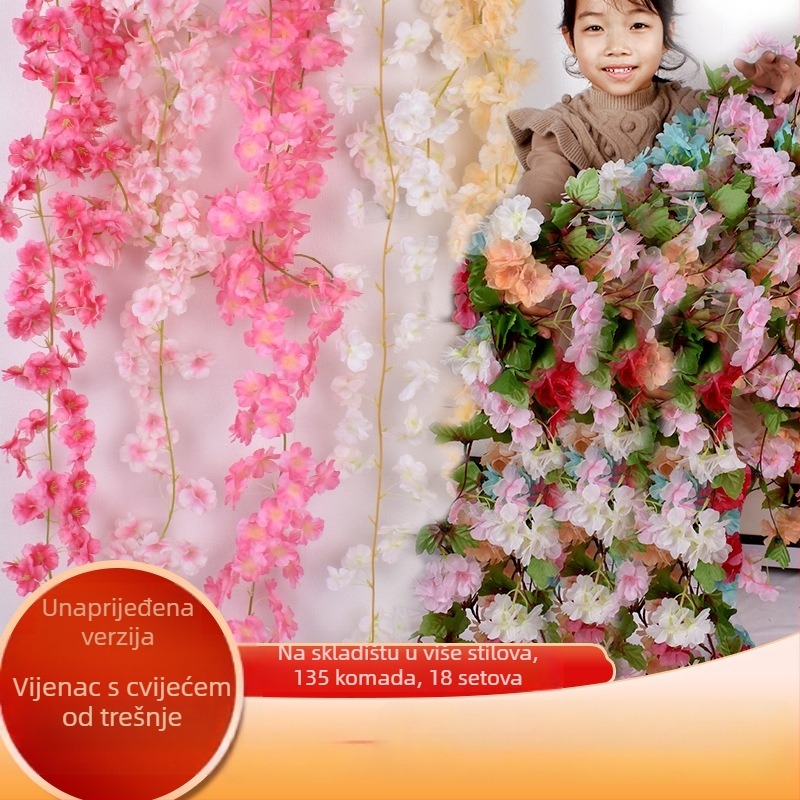 Umjetna vinova loza od svilenih cvjetova za svadbenu dekoraciju, vanjsku uporabu i rekvizite za fotografiju — Hydrangea sorta