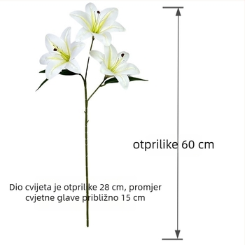 Umjetna lilija od svile — realistična, jedan izdanka, za vjenčanja, kućnu dekoraciju i fotografske rekvizite
