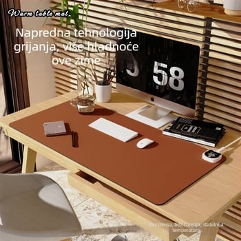 Proširena grijana podloga za stol s PU pokrovom, 220V, 220W, grijanje aluminijskom pločom, inteligentna kontrola temperature (višerazinska), zaštita od pregrijavanja i kratkog spoja