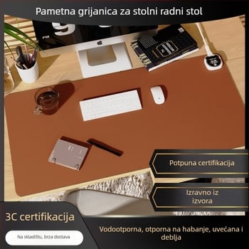 Proširena grijana podloga za stol s PU pokrovom, 220V, 220W, grijanje aluminijskom pločom, inteligentna kontrola temperature (višerazinska), zaštita od pregrijavanja i kratkog spoja