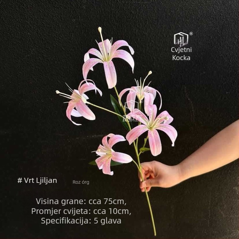 Umjetna ljiljan, svilen cvijet, jednonoga grana, za vjenčanja i kućni dekor
