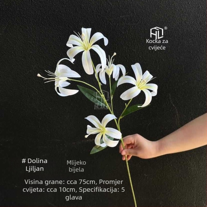 Umjetna ljiljan, svilen cvijet, jednonoga grana, za vjenčanja i kućni dekor