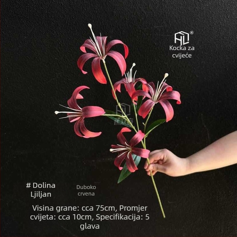 Umjetna ljiljan, svilen cvijet, jednonoga grana, za vjenčanja i kućni dekor