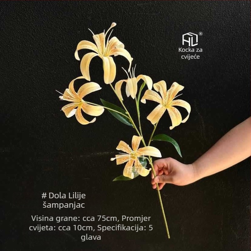 Umjetna ljiljan, svilen cvijet, jednonoga grana, za vjenčanja i kućni dekor