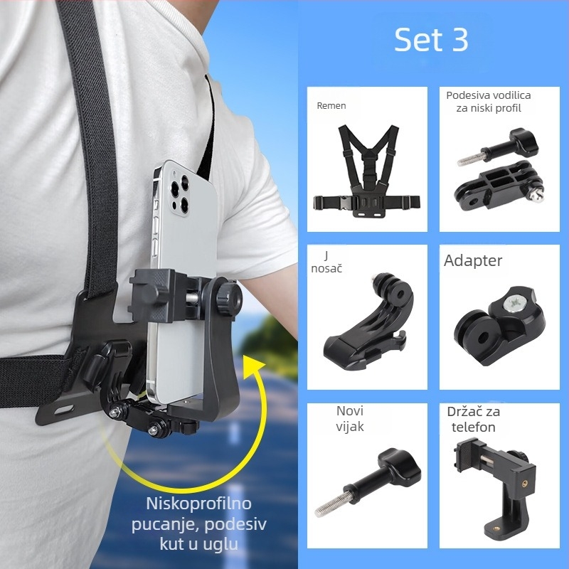 Držač telefona na prsima za snimanje iz prvog lica | Tip: Lazy Man Bracket; Materijal: Plastika; Stil: Općenito