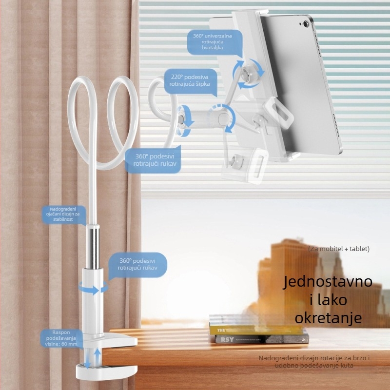 Univerzalni držač za telefon i tablet od aluminijske legure, za stolno snimanje