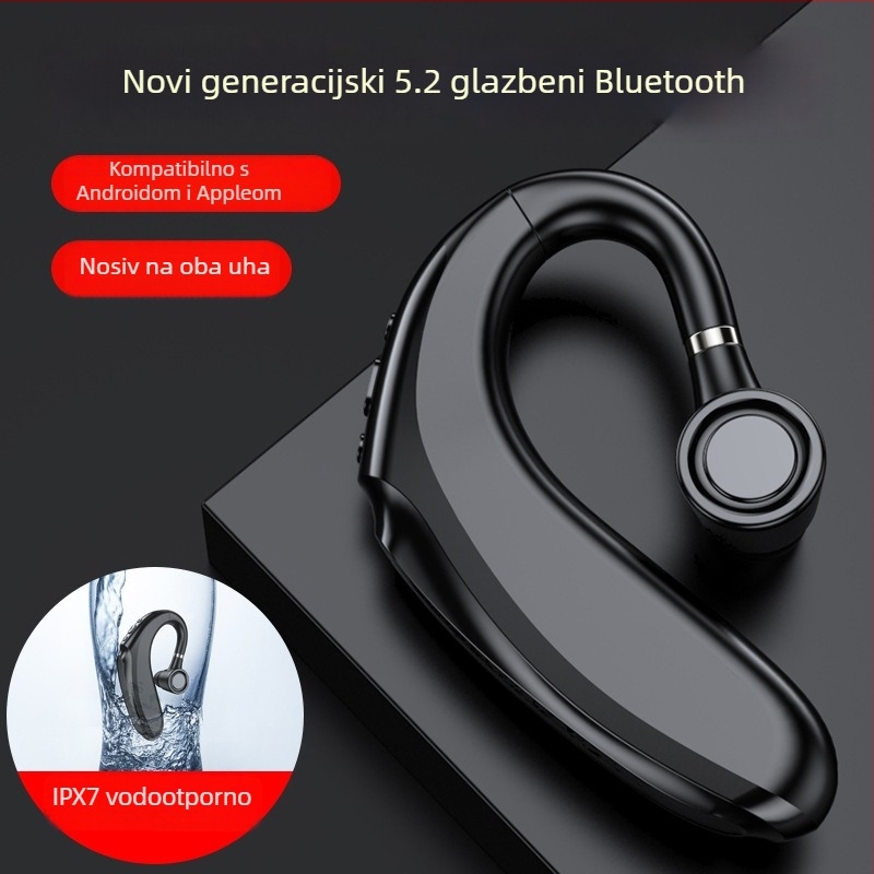 Q12 Bluetooth slušalice 5.0, bass, mono dizajn za uho, bežične za auto, domet 10 m, do 15 h trajanja baterije