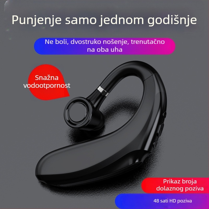 Q12 Bluetooth slušalice 5.0, bass, mono dizajn za uho, bežične za auto, domet 10 m, do 15 h trajanja baterije