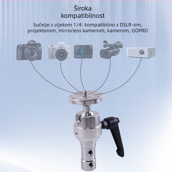 PTZ gimbal nosač za mobitel – ručni stabilizator s tri osi, univerzalni aluminijski stalak