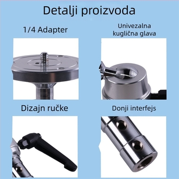 PTZ gimbal nosač za mobitel – ručni stabilizator s tri osi, univerzalni aluminijski stalak