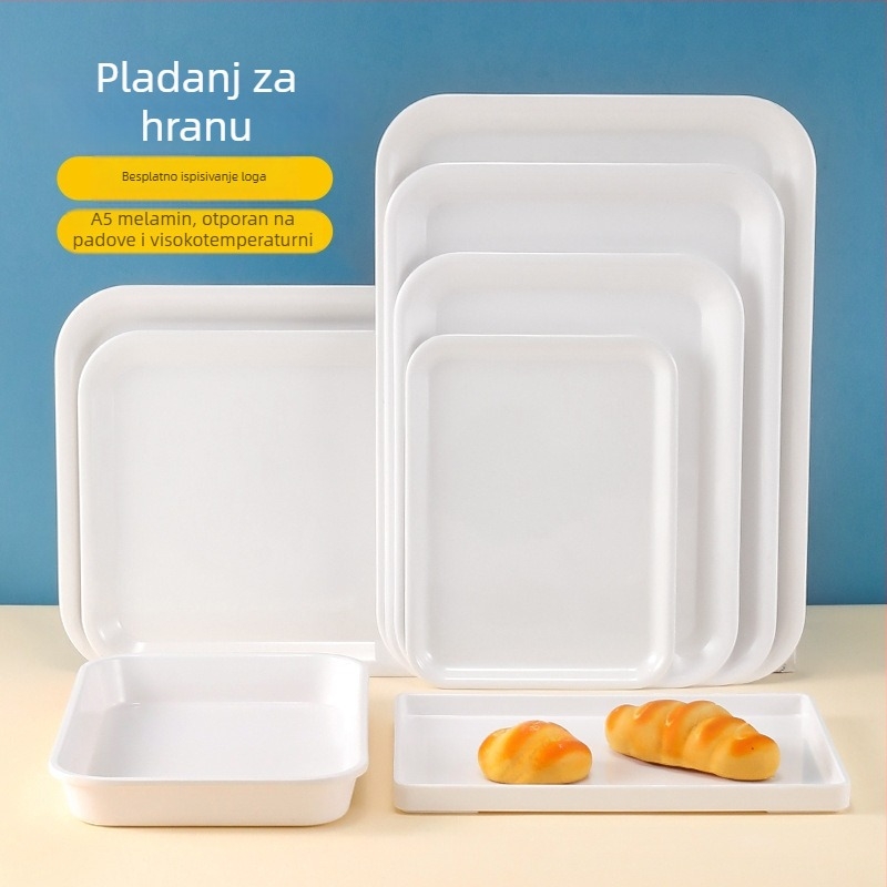 Tanjur od melamina, četvrtastog oblika, modernog minimalističkog stila, boja ispod glazure, Capa