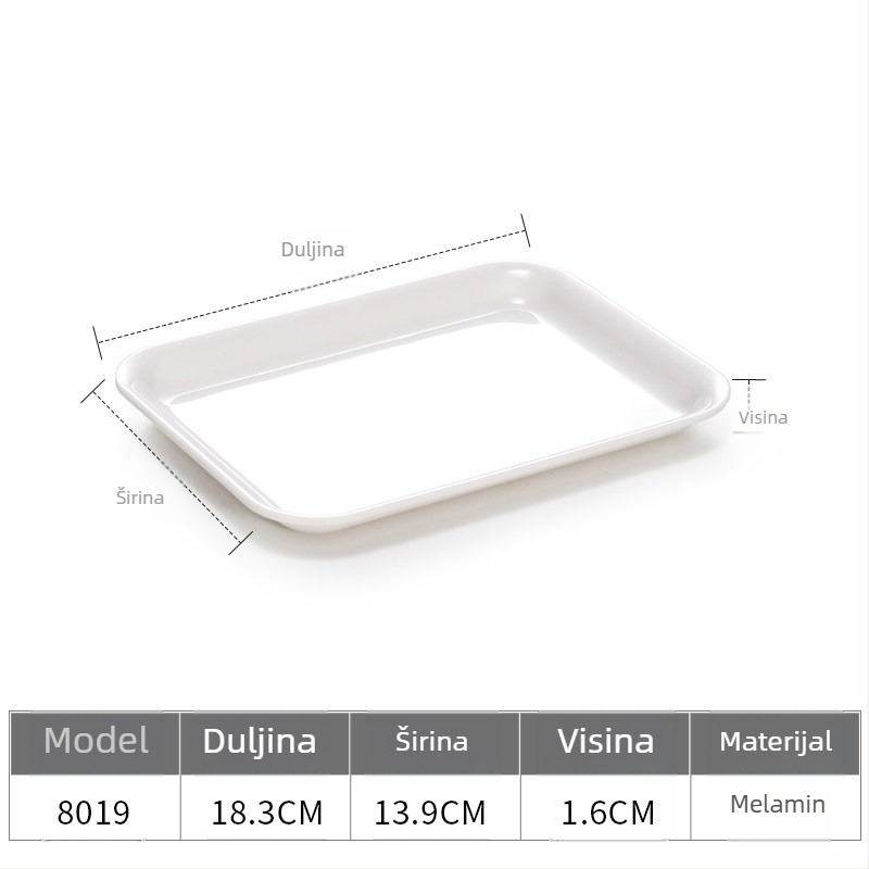 Tanjur od melamina, četvrtastog oblika, modernog minimalističkog stila, boja ispod glazure, Capa