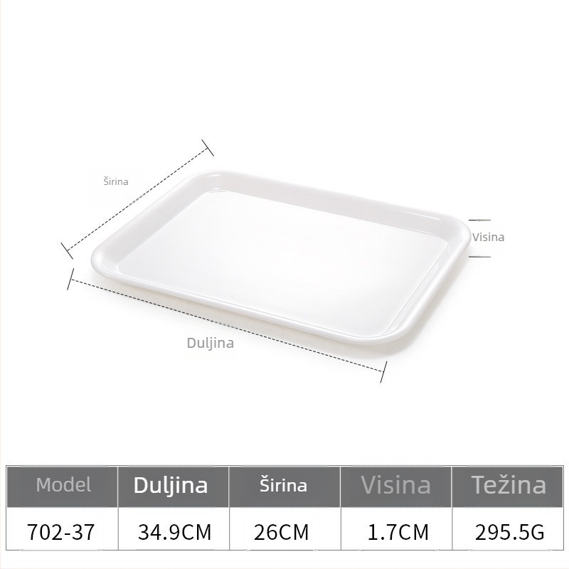 Tanjur od melamina, četvrtastog oblika, modernog minimalističkog stila, boja ispod glazure, Capa