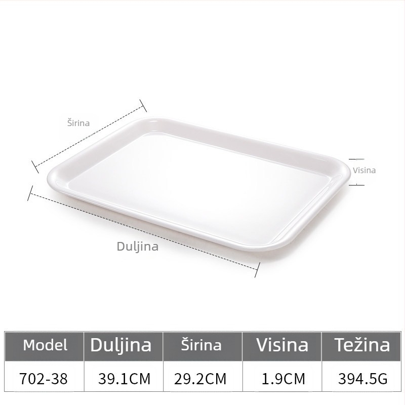 Tanjur od melamina, četvrtastog oblika, modernog minimalističkog stila, boja ispod glazure, Capa