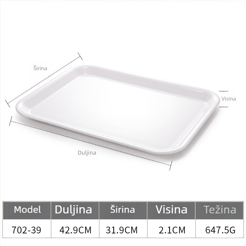 Tanjur od melamina, četvrtastog oblika, modernog minimalističkog stila, boja ispod glazure, Capa