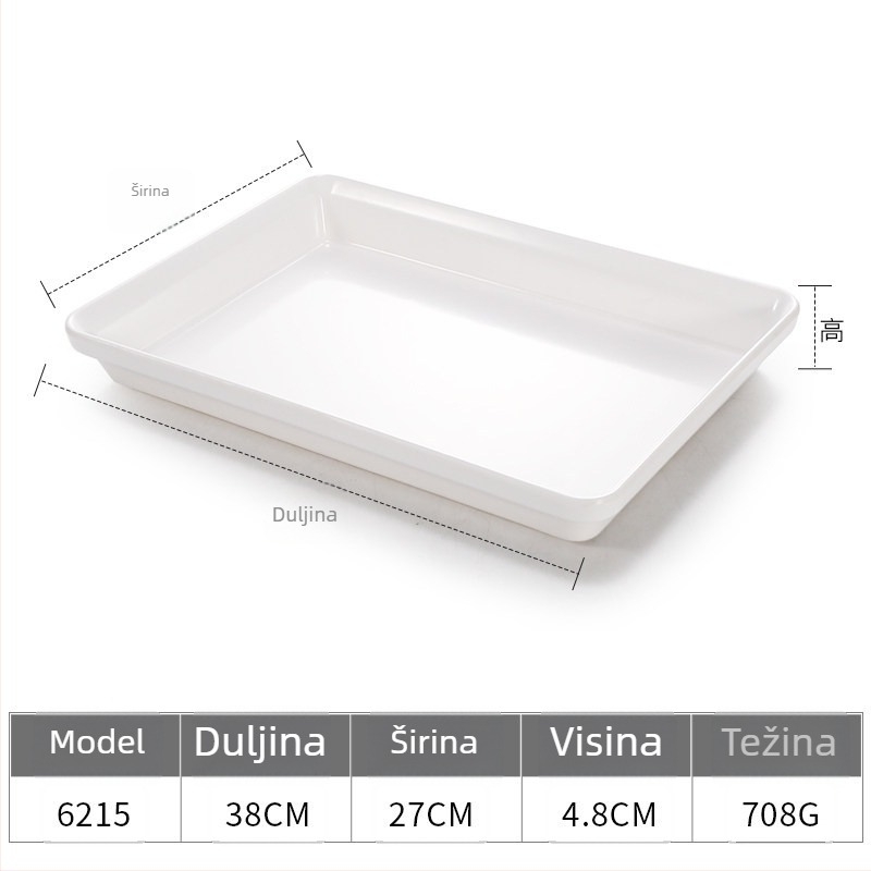 Tanjur od melamina, četvrtastog oblika, modernog minimalističkog stila, boja ispod glazure, Capa