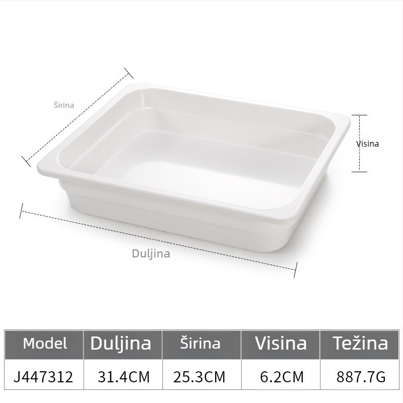 Tanjur od melamina, četvrtastog oblika, modernog minimalističkog stila, boja ispod glazure, Capa