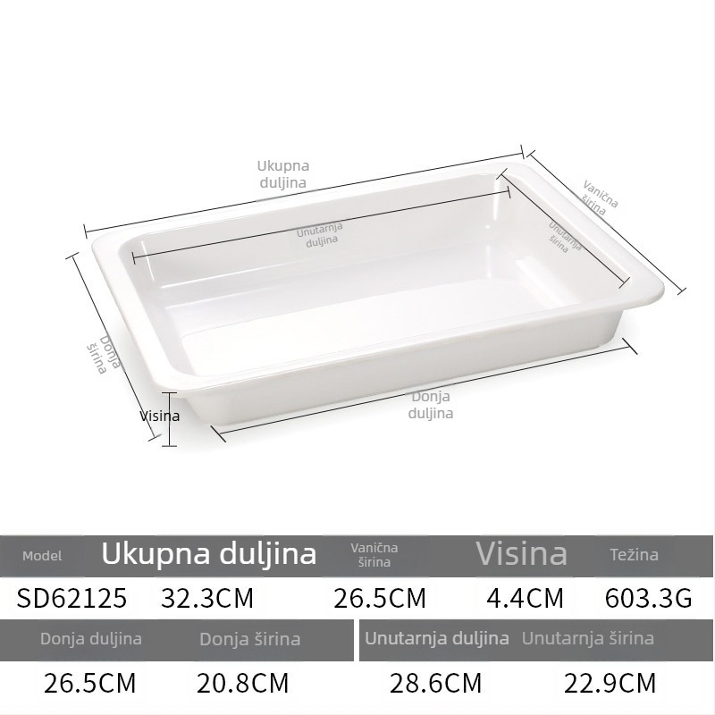 Tanjur od melamina, četvrtastog oblika, modernog minimalističkog stila, boja ispod glazure, Capa