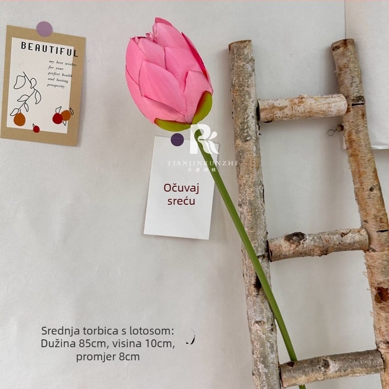 Runzhi umjetni lotos s listom – svileni lotos, kineskog stila chinoiserie, svadbena dekoracija i rekviziti za fotografiju (Brand Runzhi; Materijal: svila; Upotreba: vjenčanje, rekviziti za fotografiju; Stil: chinoiserie)