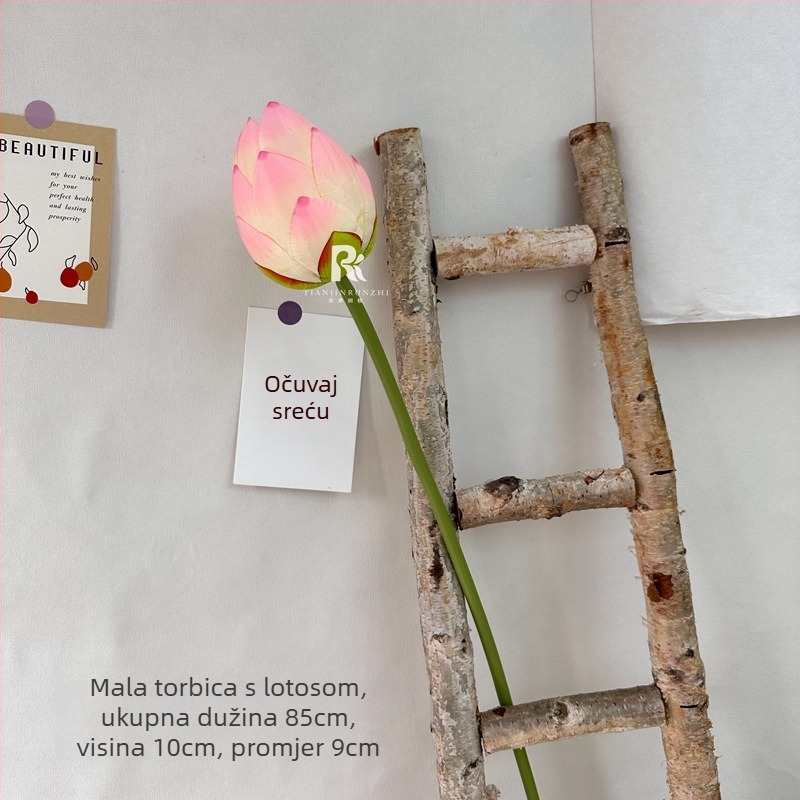 Runzhi umjetni lotos s listom – svileni lotos, kineskog stila chinoiserie, svadbena dekoracija i rekviziti za fotografiju (Brand Runzhi; Materijal: svila; Upotreba: vjenčanje, rekviziti za fotografiju; Stil: chinoiserie)