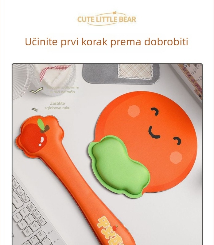 Podložak za miša za zapešće s memorijskom penom, protuklizna površina, gumeni materijal, OEM prilagodba