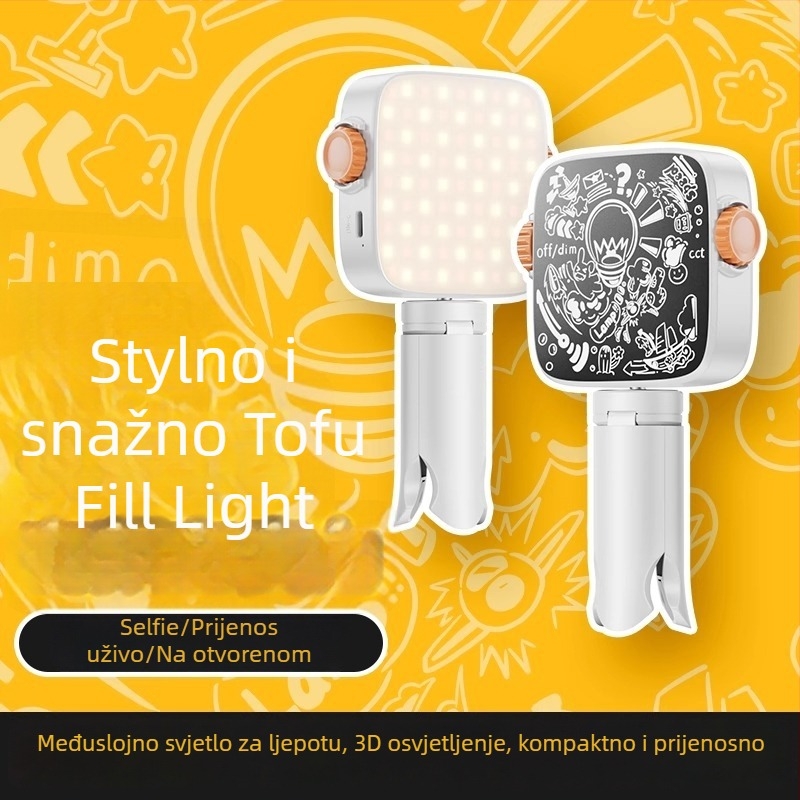 LED rasvjeta za popunu, ručna, prijenosna, 10–50W, 220V, tri temperature boje, za vanjsku fotografiju