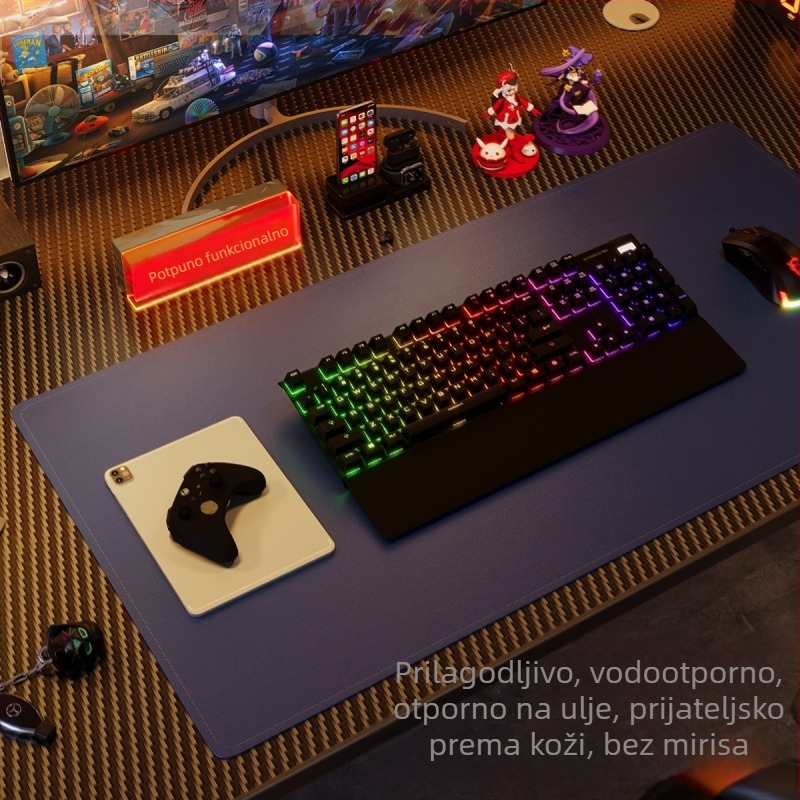 Kožna ekstra velika podloga za miš, vodootporna stolna podloga za računalo, protuklizna, visoka kvaliteta