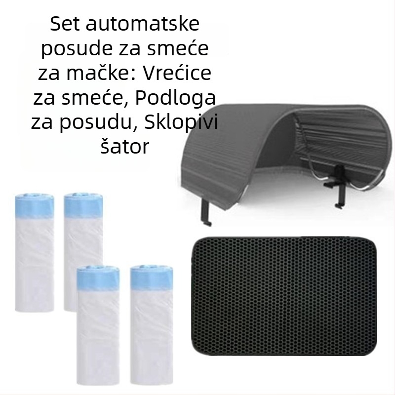 Cute Baby automatska kutija za mačke s električnom lopaticom za izmet, sklopivi šator, pametna mačja toalet, prostirka za pijesak