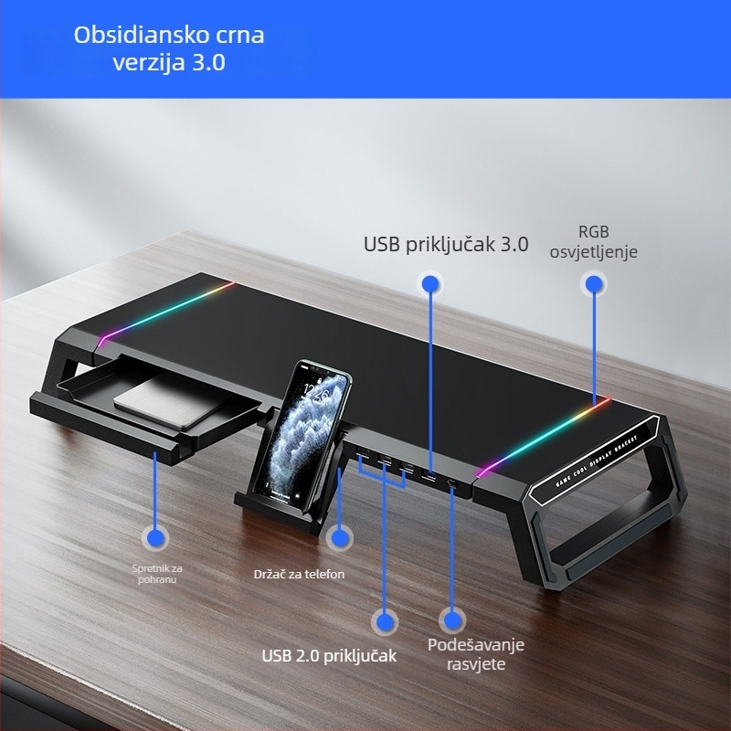 T1 nosač monitora Core Ice Zun — ABS plast, za monitore, težina 1,72 kg
