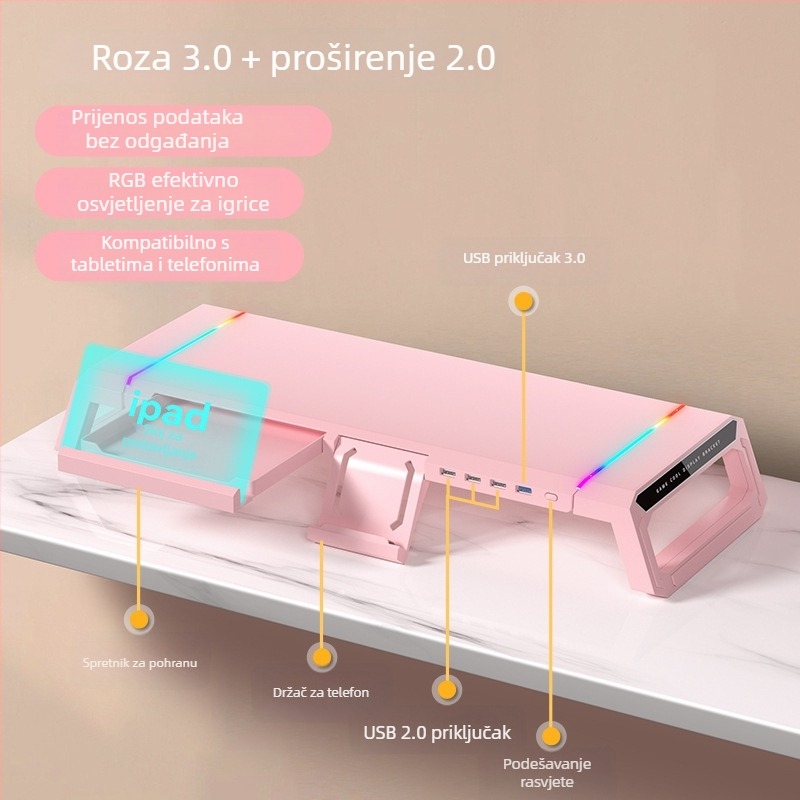 T1 nosač monitora Core Ice Zun — ABS plast, za monitore, težina 1,72 kg