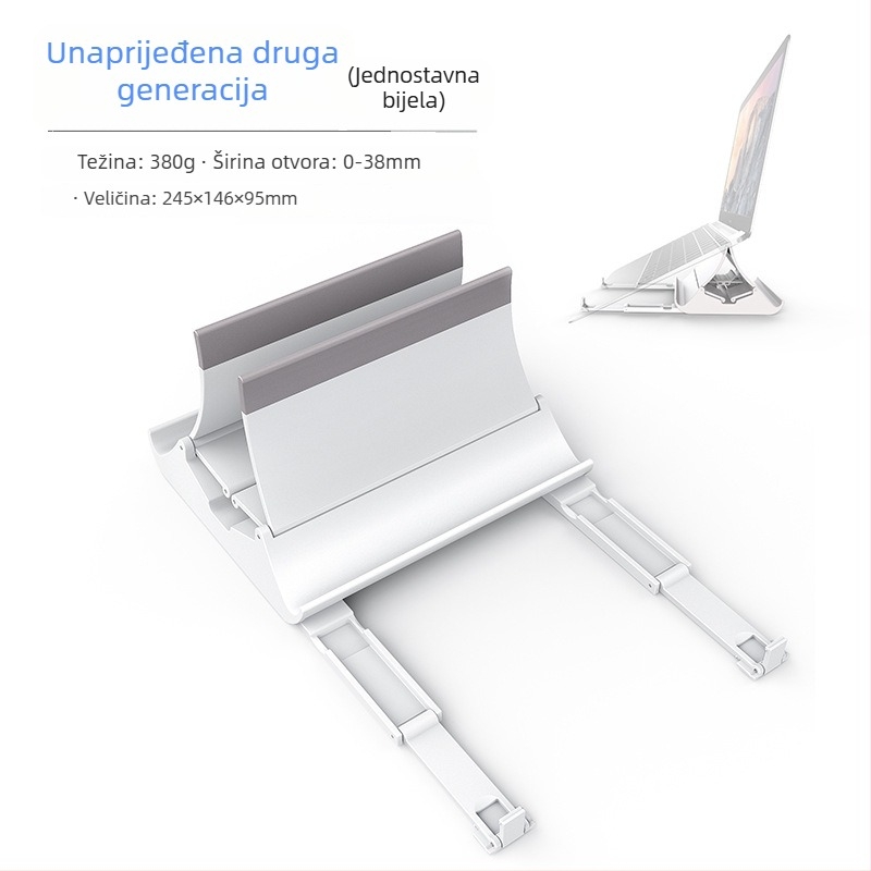 Vertikalni nosač za laptop s gravitacijskim skladištem, uspravni stolni nosač s podrškom za hlađenje, model Gravity bracket, težina 371 g