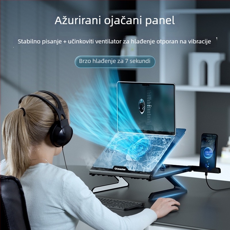 Držač za prijenosno računalo s podizanjem i hlađenjem — Model Yh-ap9001, Plastika, Okretno, Oimaster / i love moosite