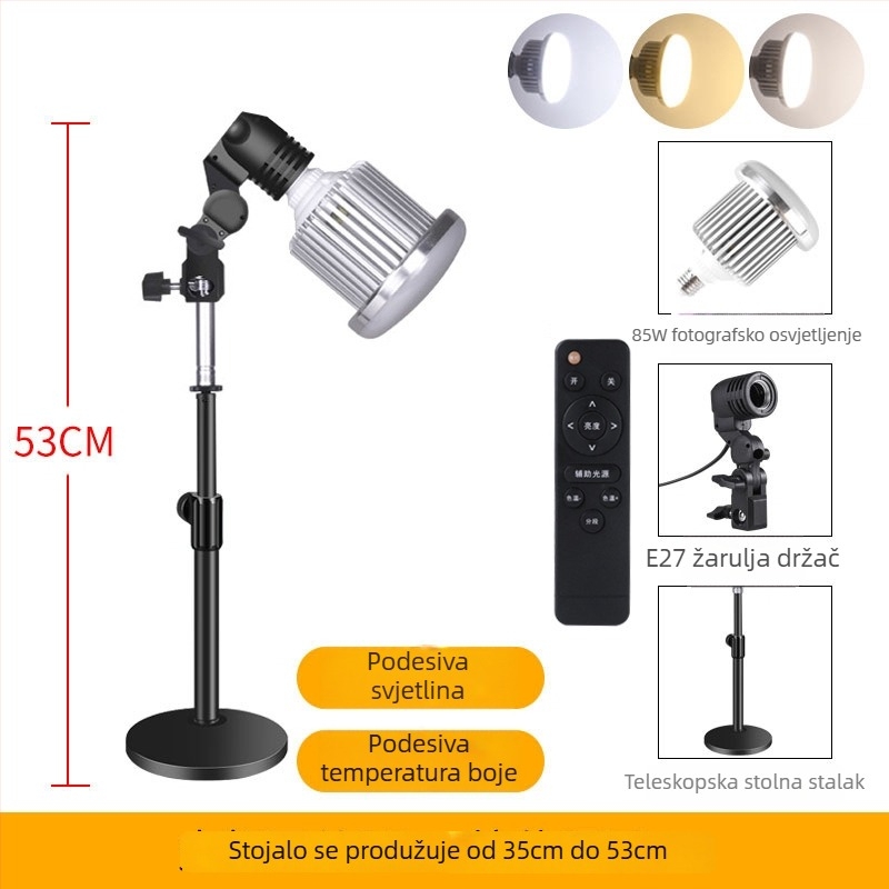 LED svjetlo za live streaming i fotografiju, 85W, 220V, LED izvor, E14 utičnica, domet 3m