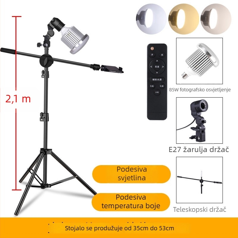 LED svjetlo za live streaming i fotografiju, 85W, 220V, LED izvor, E14 utičnica, domet 3m
