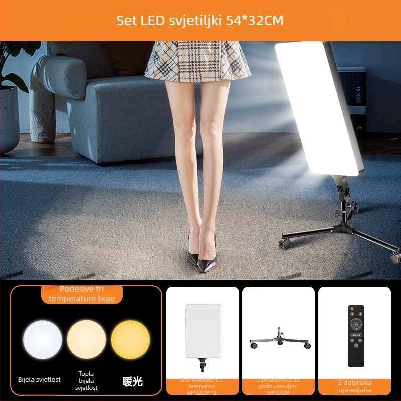 Prijenosno svjetlo za fotografiju s mogućnošću regulacije jačine i boje, bez neovisnog napajanja