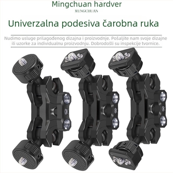 Prilagodljivi magični rameni držač s 1/4 i 3/8 inča vijcima, aluminijska legura, nosivost 2-5 kg, težina 120 g