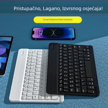 Bluetooth tipkovnica za iPad, mobilni telefon, tablet i prijenosno računalo – prijenosna, punjiva bežična tipkovnica