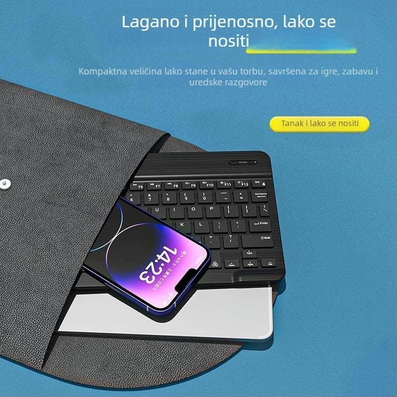 Bluetooth tipkovnica za iPad, mobilni telefon, tablet i prijenosno računalo – prijenosna, punjiva bežična tipkovnica