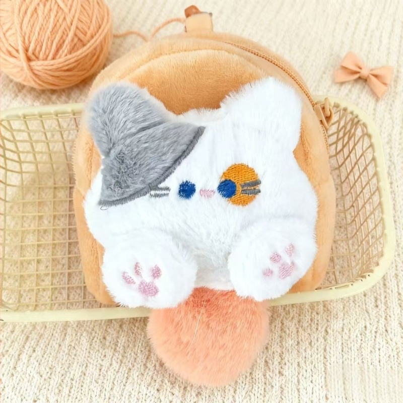 Pliš novčanik za kovance s anime crtićem šteneta, unisex, podstava od poliestera, težina 26,5 g