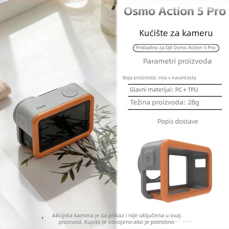 Zaštitno kućište za DJI Action 5 Pro, vodootporno kućište za ronjenje, PC+TPU materijal, prilagođeni logotip